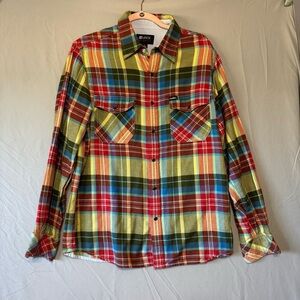 Matix Mens Colourful Plaid Button-Up Shirt Size M Work Office Event Party